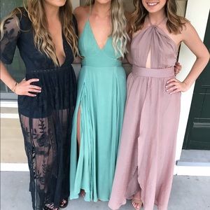 Green free people maxi dress